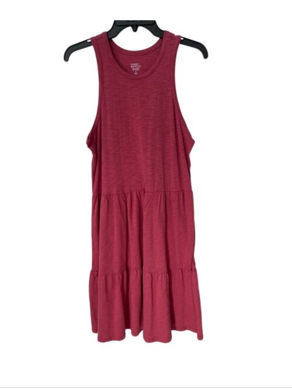 Market and Spruce Sleeveless Tiered Dress Womens M Cotton Modal Rose Pink Summer